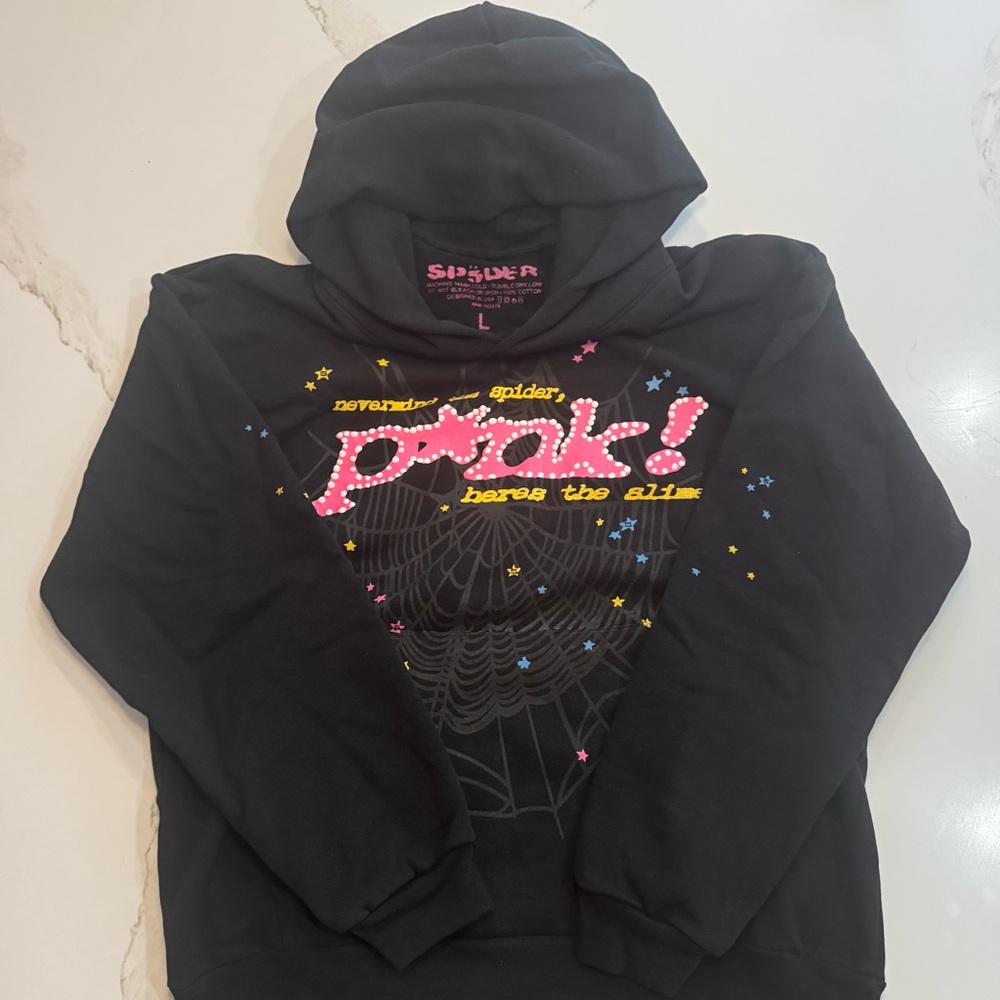 Spider Black Graphic V-Neck Sweater
